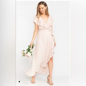 Show Me Your MuMu - Jess Ruffle Bridesmaid Dress - Dusty Blush Crisp - SMALL
